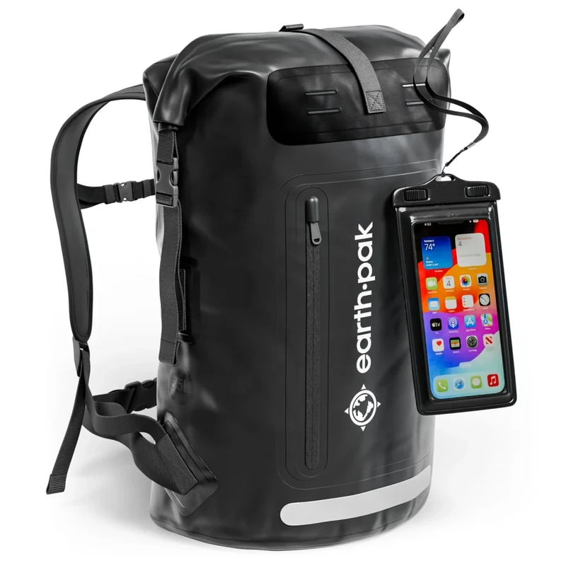 Earth Pak Unisex-Rucksack, wasserfest, Schwarz, 35 Liter