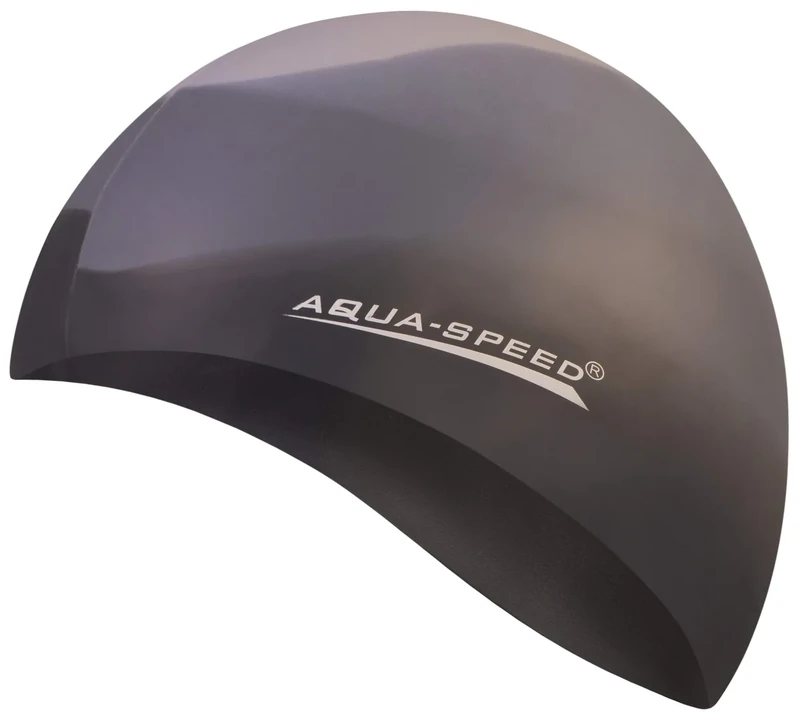 Aqua Speed BUNT Badekappe + Kleines Mikrofaserhandtuch | Damen & Herren | Bademütze Silikon | Bunte Badehüte für Kinder Erwachsene | wasserdichte Schwimmhaube | Badehaube | 26. Bunt / 74