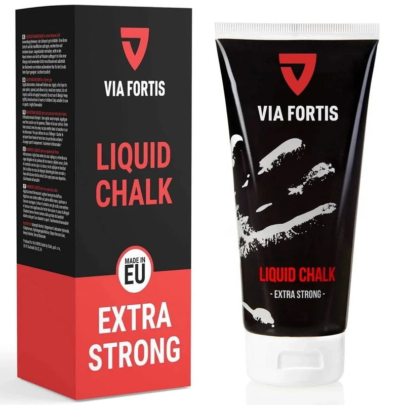 VIA FORTIS Liquid Chalk – Flüssigkreide für maximalen Grip beim Sport – Schnell trocknend, extrem ergiebig und lang haltend – Für Calisthenics, Bouldern, Klettern, Pole UVM.