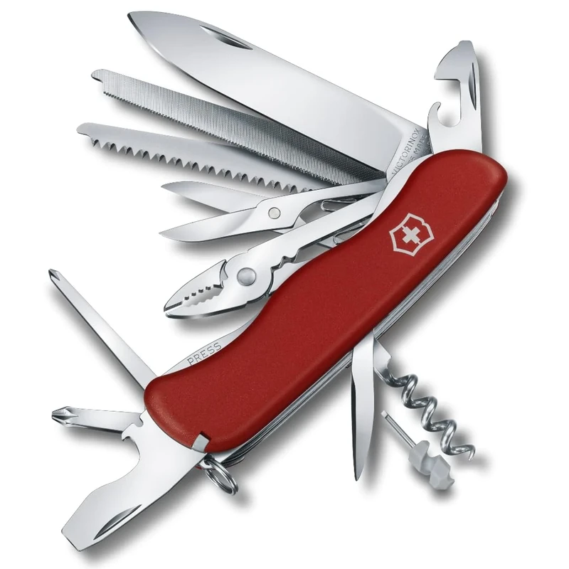 Victorinox Schweizer Taschenmesser Work Champ, 21 Funktionen, Multitool mit Feststellklinge, Zange, Metallsäge, Rot - Image 1