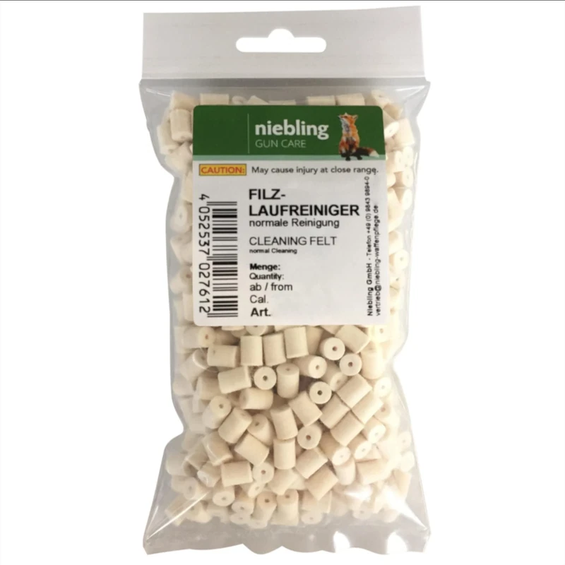 Filz-Laufreiniger Filzreiniger Laufreiniger zur Waffenpflege für Pistole Revolver Büchsen Gewehre Flinten (Kaliber .30/7,5 mm – 100 Stück)