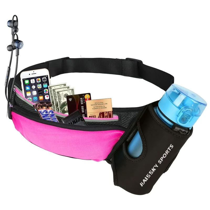Guzack Gürteltasche Hüfttasche Bauchtasche für Trinkflasche, Sports Trinkgürtel Waistpacks für Outdoors Fitness Ausgeführt Radfahren Wandern Walking, Laufgürtel mit Telefon bis zu 7,0", ohne Flasche