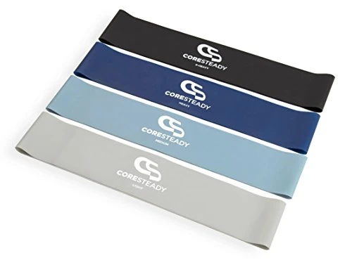 Coresteady Fitnessbänder Set – Mini Widerstandsbänder für Männer, Frauen – Gymnastikband Yoga, Fitnessstudio – Fitnessband Krafttraining, Muskelaufbau – Gummiband Sport – E-Anleitung, Tragetasche