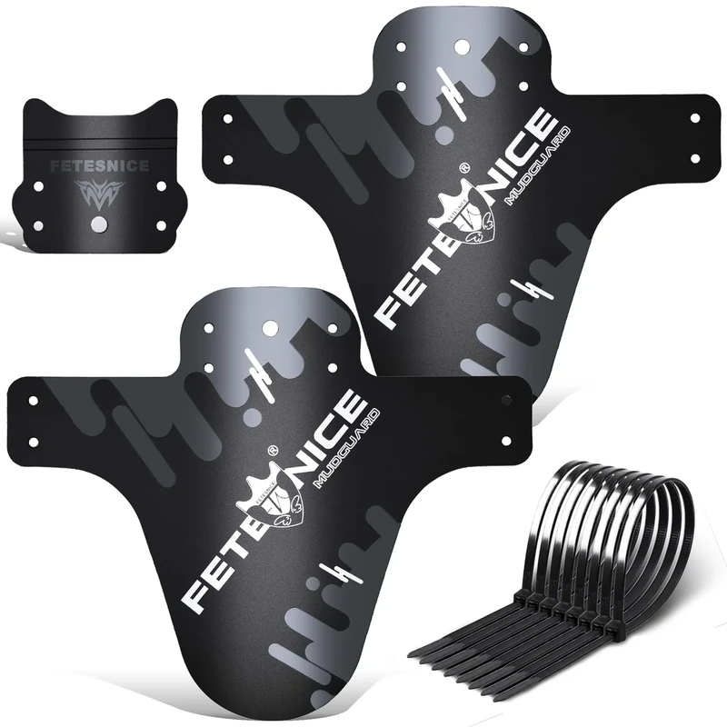 FETESNICE Schutzblech Mountainbike, verstellbares MTB Schutzblech, Fahrrad schutzbleche vorne und hinten, kompatibel mit 26", 27,5", 29", Plus Size und Fat Bike Radgrößen (Grey)