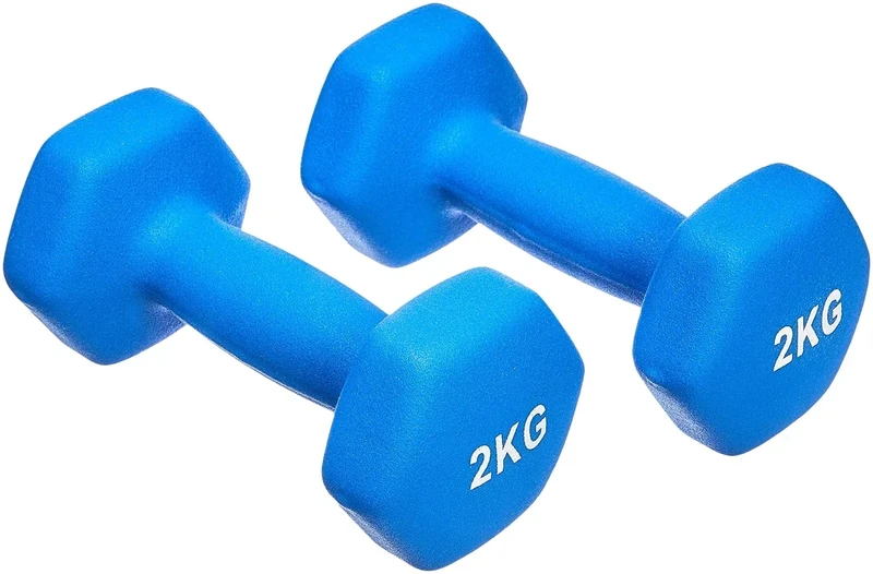 Amazon Basics Neopren Hanteln Gewichte, 2 kg, Blau - Image 1