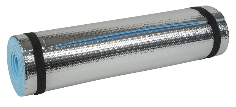 Idena 38193 - Isomatte mit Aluminiumbeschichtung, ca. 50 x 180 cm, ca. 7 mm dick, wärmeisolierend, kompakt und leicht, ideal für Yoga, Sport, Camping, Festivals oder am Strand (Isomatte)