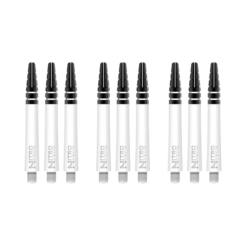 RED DRAGON Nitrotech Dart-Schäfte, 3 Stück pro Packung (9 Schäfte insgesamt) mit Punktekarte, weiß, M