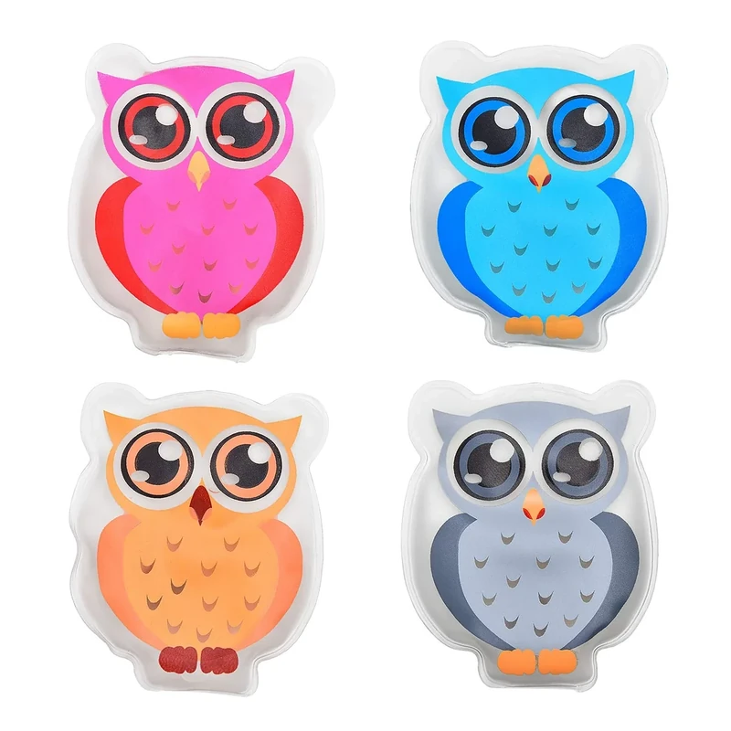 MC-Trend Handwärmer Set: 4 Zauberhafte Taschenwärmer mit süßen Eulen Motiven – Immer wiederverwendbar für wohltuende Wärme unterwegs