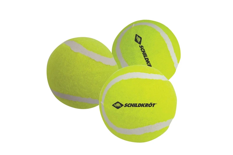 Schildkröt® Freizeit-Tennisbälle, 3 Stück, drucklos im Meshbag, gelber Filz, für das erste Tennis-Spiel auf der Straße, im Hof, 970048 - Image 1