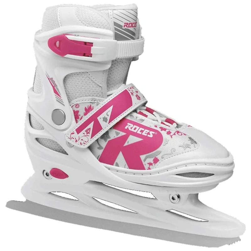 Roces Kinder Jokey Ice 2.0 Verstellbarer Schlittschuh, White/Fuchsia, 38-41 - Image 1