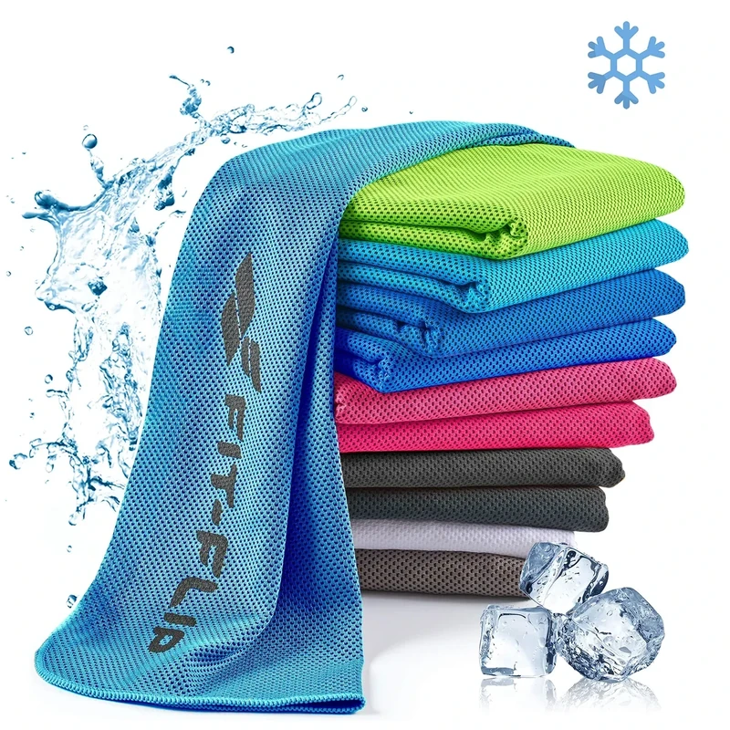 Fit-Flip Kühlendes Handtuch - Ice Cooling Towel und mikrofaser Kühltuch – kühlende Handtücher für Nacken und Hals - Airflip cool Towel für Fitness und Sport - Kühlhandtuch (blau, 120x35cm)