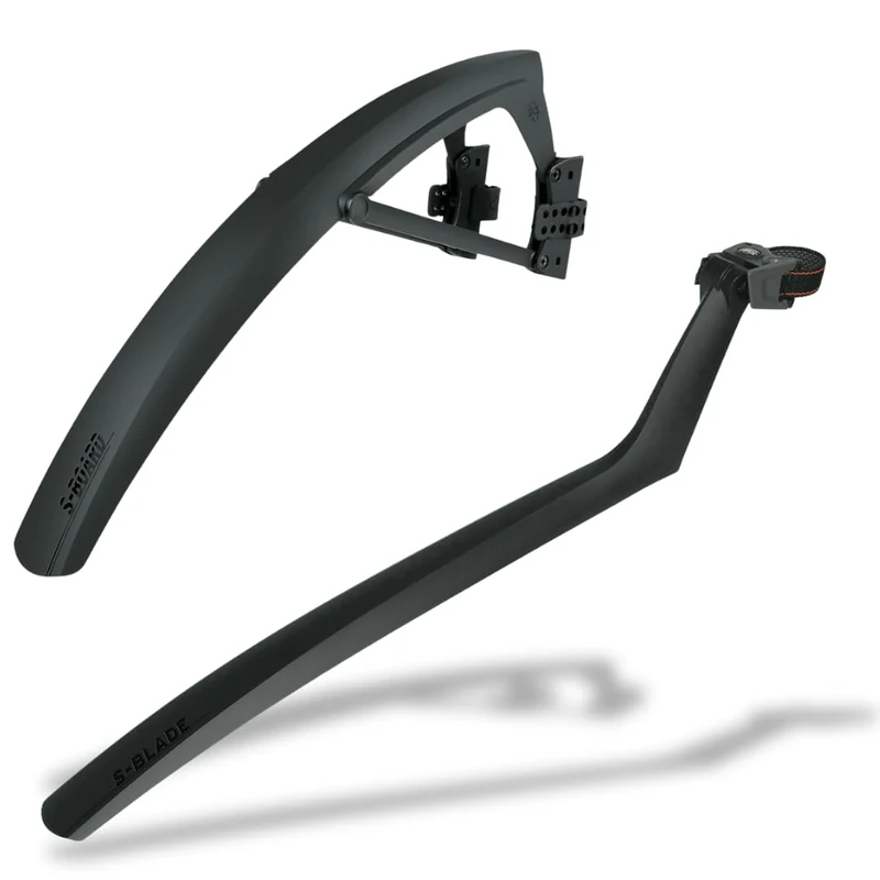 SKS GERMANY SET S-BLADE & S-BOARD Schutzblech-Set mit Schnellspanner, Fahrrad Spritzschutz (winkelverstellbares Fahrradzubehör aus schlagfestem Hochleistungskunststoff)