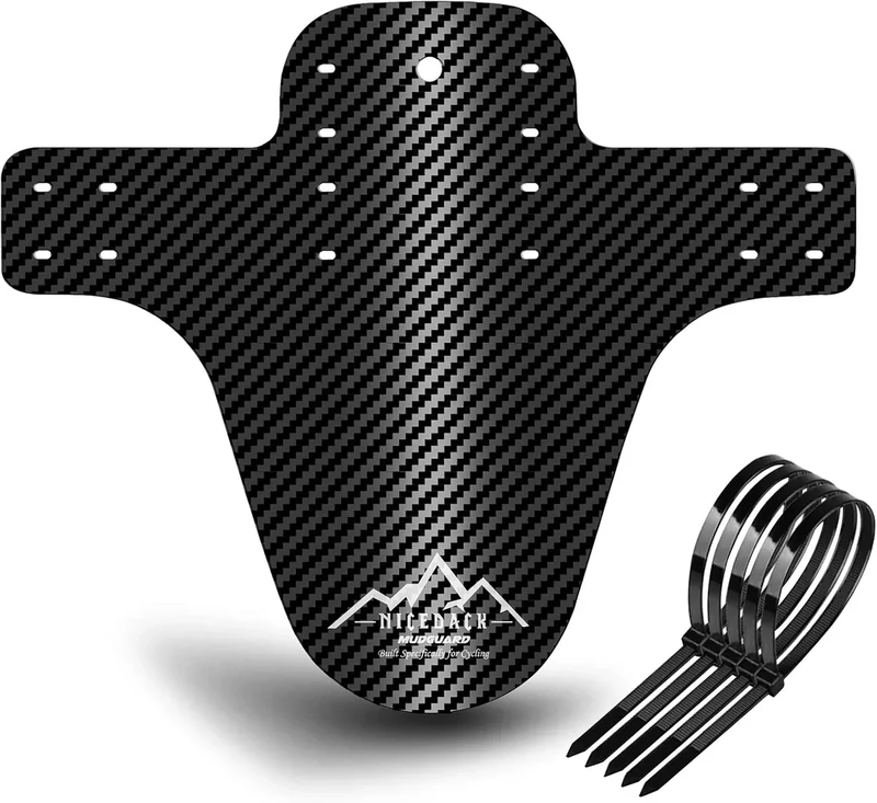 NICEDACK Schutzbleche Mountainbike,Mountainbike Spritzschutz, MTB Vordere und Hintere Kompatible Mudguard,Fahrrad Zubehör MTB Mud Guard Fit 20 26 27 27.5" 29 Zoll Fat Bike (Silbernes Logo 1 Stück)