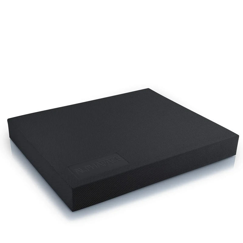 ALPHAPACE XXL Balance Pad 48x40x6cm in Schwarz inkl. gratis Übungsposter - Innovatives Balance-Kissen für optimales Ganzkörpertraining - Steigerung von Koordination, Gleichgewicht & Kräftigung