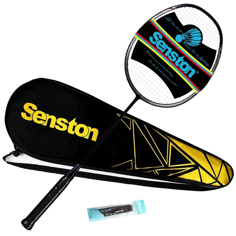 Senston N80 Ultraleicht Graphit Badmintonschläger Carbon-Fiber Badminton schläger mit Schlägertasche