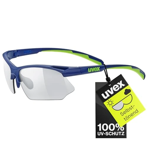 uvex sportstyle 802 V - Sportbrille für Damen und Herren - selbsttönend - beschlagfrei - blue green/smoke - one size