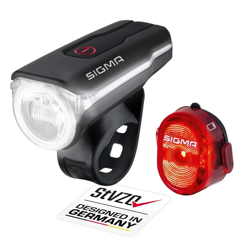 SIGMA Fahrradbeleuchtung Set Aura 60 USB/Nugget II | StVZO zugelassenes, akkubetriebenes Vorderlicht und Rücklicht - Image 1