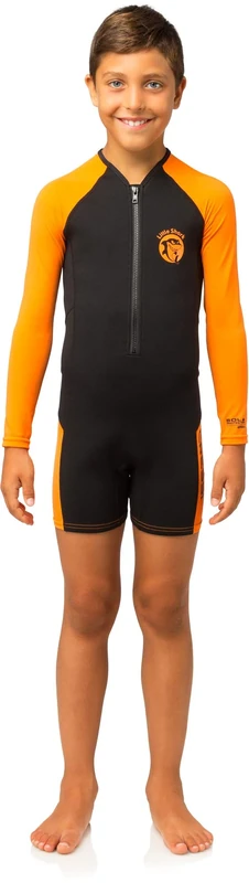 Cressi Little Shark Shorty Wetsuit Black/ORANGE 2mm L. Sleeve 7/8
