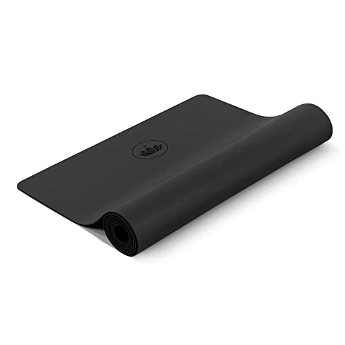 LOTUSCRAFTS® Yogamatte rutschfest, aus Naturkautschuk, universell einsetzbar als Yoga Matte, Sportmatte, Gymnastikmatte, Fitnessmatte, Yoga Mat, Matte Sport, Trainingsmatte (Schwarz)