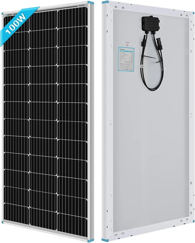 Renogy 100w Solarpanel 12v Solarmodul für Wohnmobil, 100 Watt Solarmodul System mit hohem Wirkungsgrad monokristallinen Modul für Wohnmobil Wohnwagen Camping Off-grid