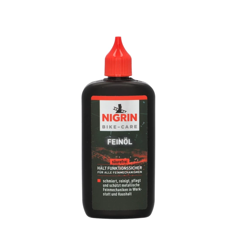 NIGRIN BIKE-CARE Feinöl | 100 ml Flasche | Feinmechaniköl | Für Hobby und Werkstatt | Harz- und säurefrei |, grau