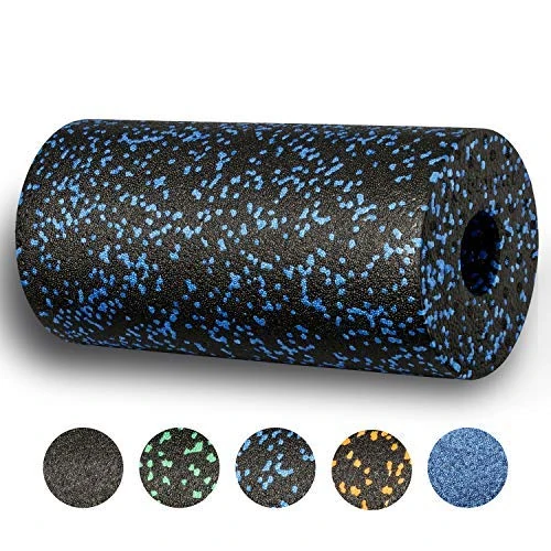 BODYMATE Faszienrolle Standard Mittel-Hart mit Gratis E-Book - Schwarz/Blau 30x15cm