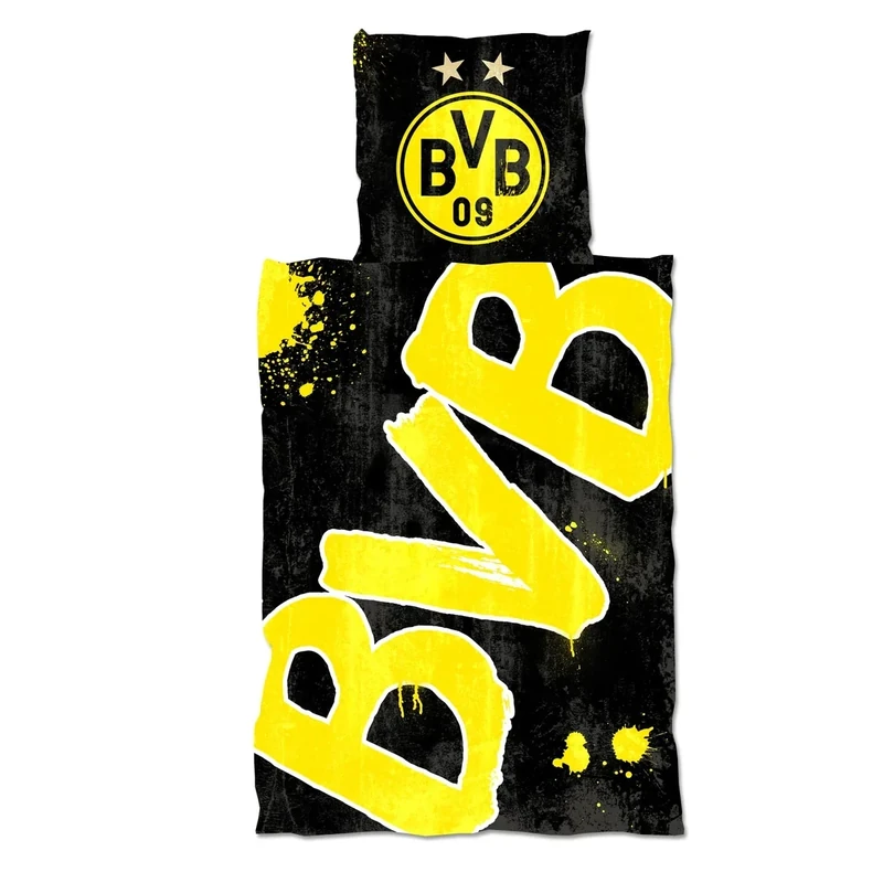 Borussia Dortmund BVB-Bettwäsche Glow in the Dark , 1 Stück ,(135x200cm), Gelb - Image 1