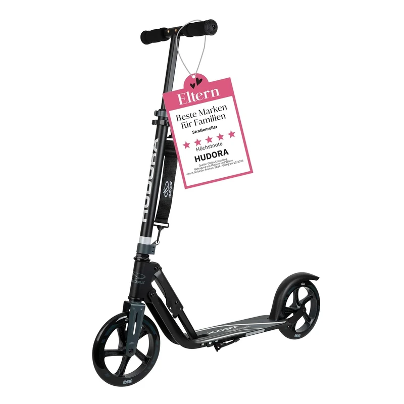 Hudora Roller für Erwachsene – Klappbarer Erwachsenen-Roller, höhenverstellbar, HUDORA BigWheel 205 Scooter - Stabiler Aluminium-Roller