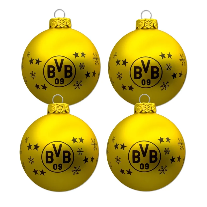 Borussia Dortmund Weihnachtskugel Christbaumkugeln 4-er Set