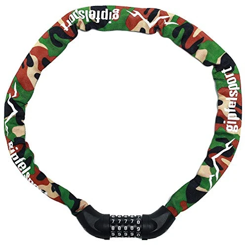 Fahrradschloss - Kettenschloss mit Zahlen I Fahrrad Zahlenschloss für Kinder und Erwachsene, camouflage