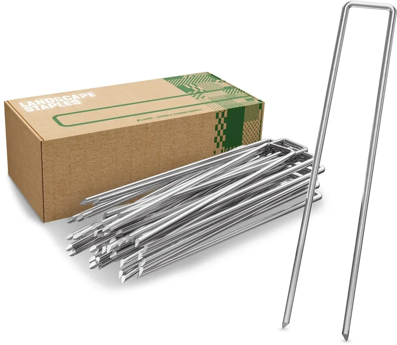 GardenGloss® Anti-Rost Erdanker aus Stahl für Extrem Harten Boden (50 Stück) - 200 MM Lang, 25 MM Breit, Ø 3.8 MM - Image 1