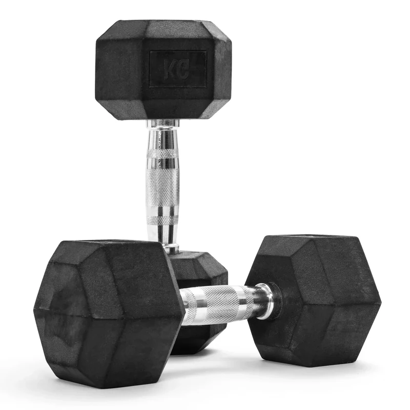 Hexagon-Hanteln Premium (Paar) | 5-30 kg | rutschsicher ummantelt | ergonomische verchromte Griffe | Kurzhantel-Set | Dumbbell-Set (7,5 kg - Paar (2 Stück))