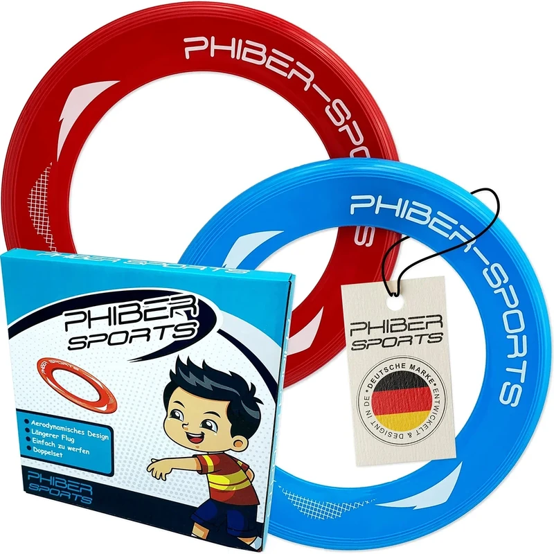 PHIBER-SPORTS Frisbee-Ringe – 2er Doppelpack Premium leichte Wurfringe – 80% Leichter als Standard Frisbee Scheiben - Einfach zu fangen – Perfekte Flugbahn - Ideal für Kinder und Erwachsene