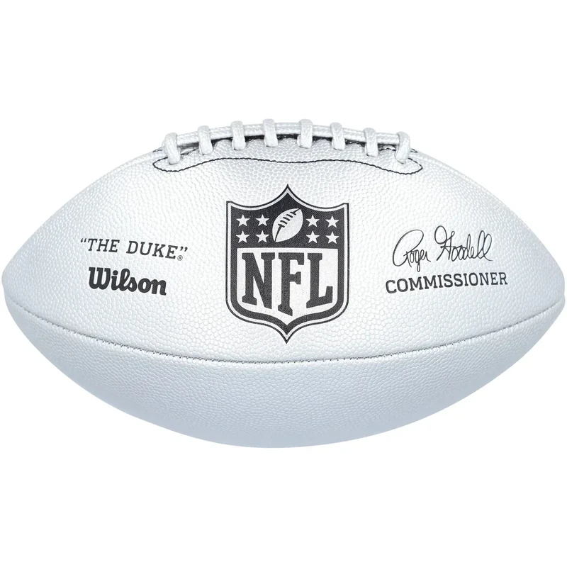 Wilson American Football NFL DUKE METALLIC EDITION, Mischleder, Offizielle Größe, Silber, WTF1827XB