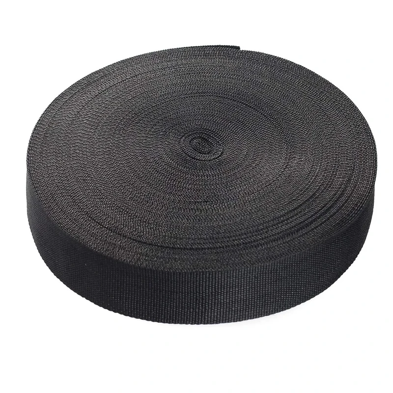 50 Meter x 50mm PP Gurtband - 1,4mm Stark - Gurtband aus Polypropylen - 50 Meter Länge und 50 mm Breite, Schwarz, TKB5072-black