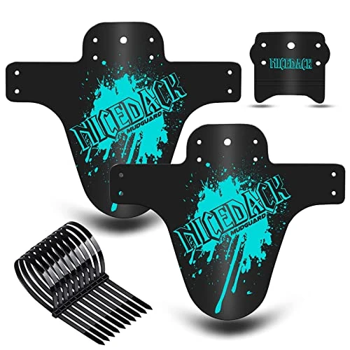 NICEDACK Fahrrad-Schutzblech, 2 Stück, MTB-Schutzblech, vorne und hinten, kompatibel mit Downhill-Mountainbike-Schutzblech, passend für 650B 50,8 cm, 66 cm, 69,8 cm, 73,7 cm und Fat Bicycle (Cyan)