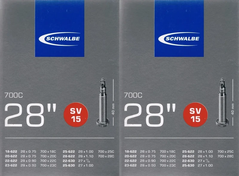 2X Schwalbe SV 15 Schlauch 28' 700 622 Rennrad 28 Zoll SV15