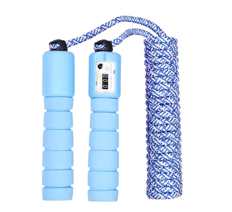 Springseil Kinder Springseil Sport Verstellbares Seilspringen mit Zähler(Blau)