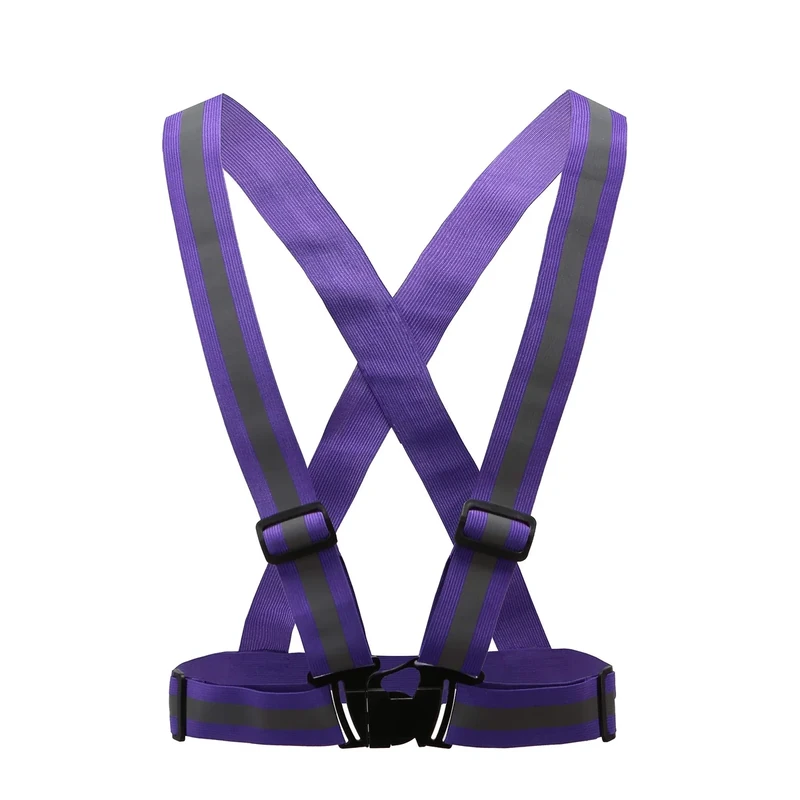 AYKRM Warnweste Fahrrad Reflektorweste Joggen Sicherheitsweste Einstellbar Leicht für Laufen, Motorrad, Running Reflektierende für Erwachsene, Kinder (Lila)