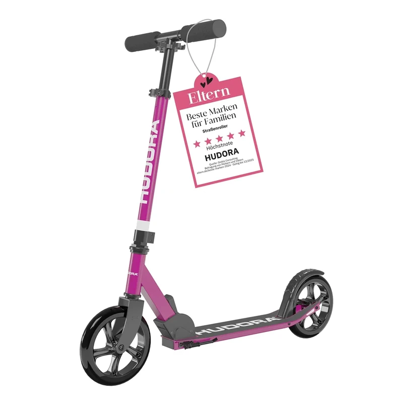 HUDORA Scooter Start 200 I Stabiler Aluminium-Roller I Höhenverstellbarer & zusammenklappbarer Cityroller I Kinder- & Erwachsenenroller für bis zu 100kg I Solider Tretroller mit Ständer