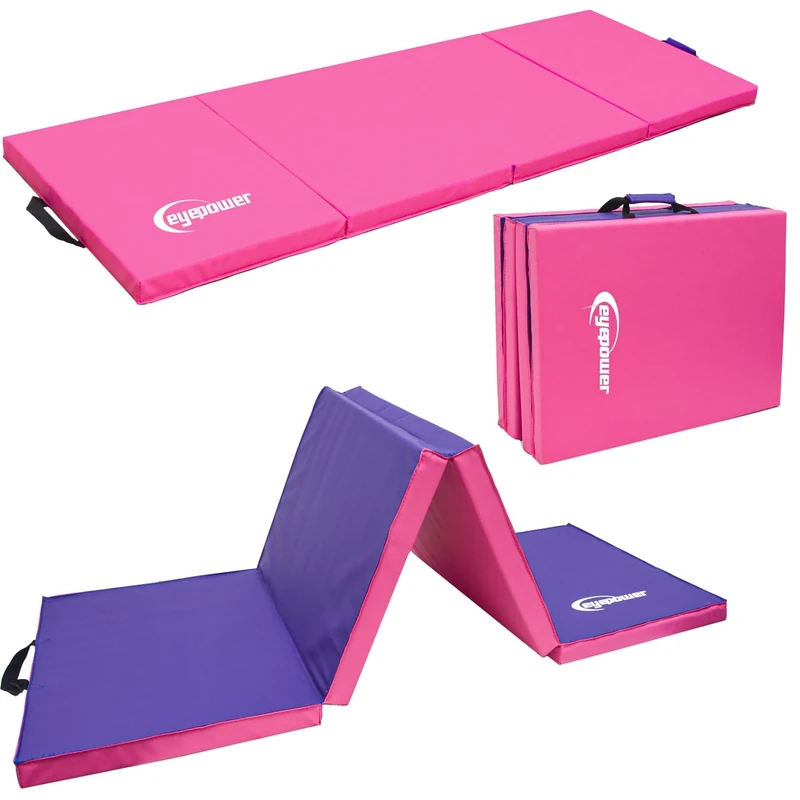 eyepower 180x60 Klappbare Turnmatte für Zuhause - Gymnastikmatte Dicke 5cm - Weichbodenmatte Klappbar - Turnmatte Kinder Outdoor Sport Matratze Sportmatte Faltbar Fitness Matte Pilates Yogamatte