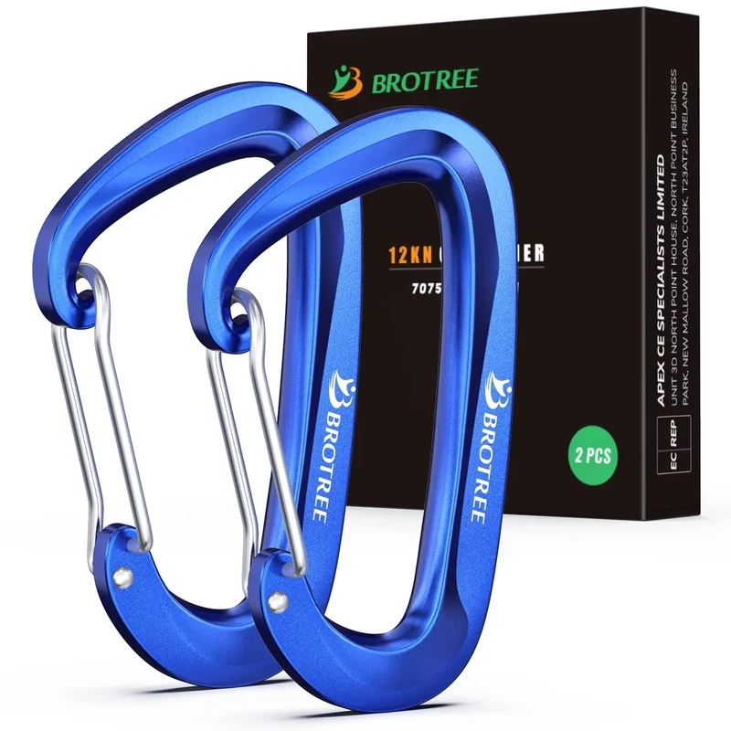 BROTREE Karabiner mit 1200kg Belastbarkeit Schwerlast 12KN Karabinerhaken Schnellverschluss für Hängematten, Camping, Wandern, Rucksack