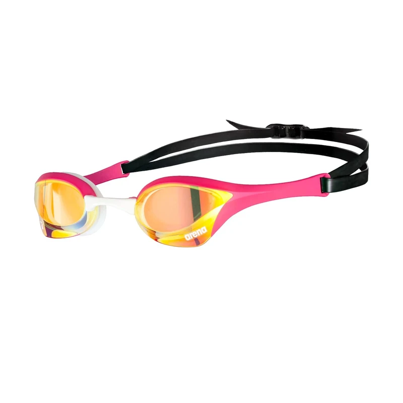 arena Cobra Ultra Swipe Mirror Unisex Race Schwimmbrille für Erwachsene, Taucherbrille mit Gebogenen Spiegelgläsern, Anti-Beschlag, UV-Schutz, 5 Austauschbare Nasenstege