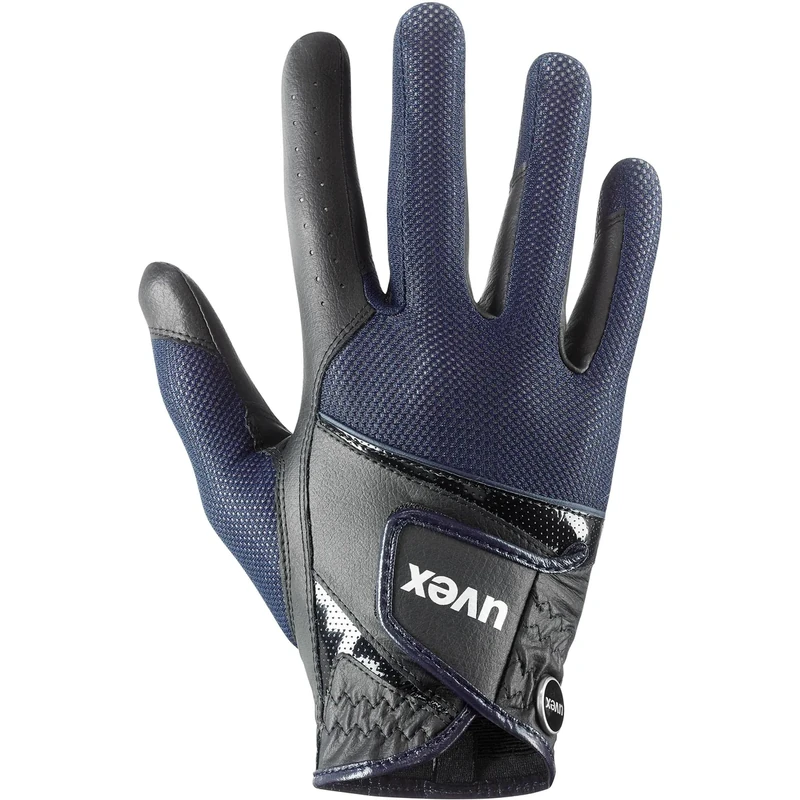 Uvex sumair - dehnbarer, optimal belüfteter Reithandschuh für Damen und Herren - exzellenter Grip & strapazierfähig - touchscreenfähig - Black-Blue - 11