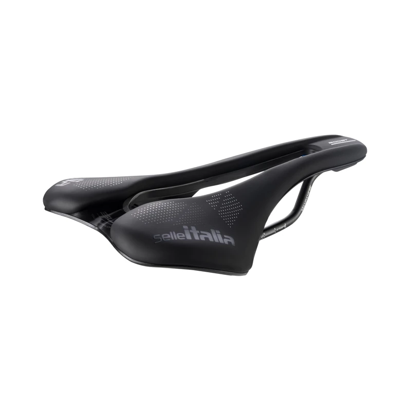 Selle Italia SLR Boost TM Superflow - Fahrradsattel mit klassischem SLR-Design, komfortablem Gel-Rennradsattel und Superflow-Lochung, Schale aus Carbonfaser - Größe L3, Schwarz - Image 1