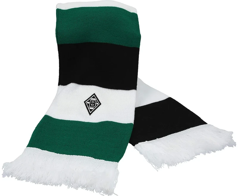 Borussia Mönchengladbach Schal “Classic” | Offizieller Fanartikel Fohlenshop | Gladbach Balkenschal mit Fransen und gesticktem Logo - Maße 150 x 17 cm