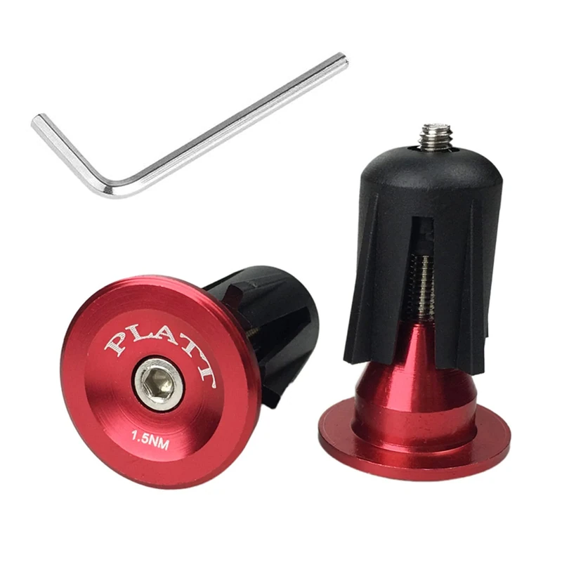 PLATT Lenkerendstopfen aus Aluminium, für Rennrad, Mountainbike, BMX, Rot