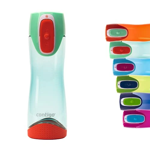 Contigo Trinkflasche Swish Autoseal, große BPA-freie Kunststoff Wasserflasche, auslaufsicher, für Sport, Fahrrad, Joggen, Wandern, 500 ml, Seagrove