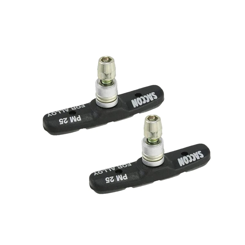 P4B | 1 Paar Bremsschuhe für V-Brake - 70 mm | Modell PM25 | Fahrrad Bremsbeläge mit Bolzen, symmetrischem Gewinde und Befestigungsmaterial