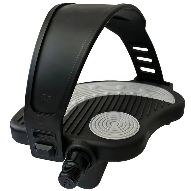 1 Paar Premium Heimtrainer Pedale mit Riemen - 9/16" Spindel (14.3mm) - Verstellbare & rutschfeste Fahrradpedale für Spinning Bike/Indoor Cycling/Heimtrainer - Inkl. 6 Monate Garantie